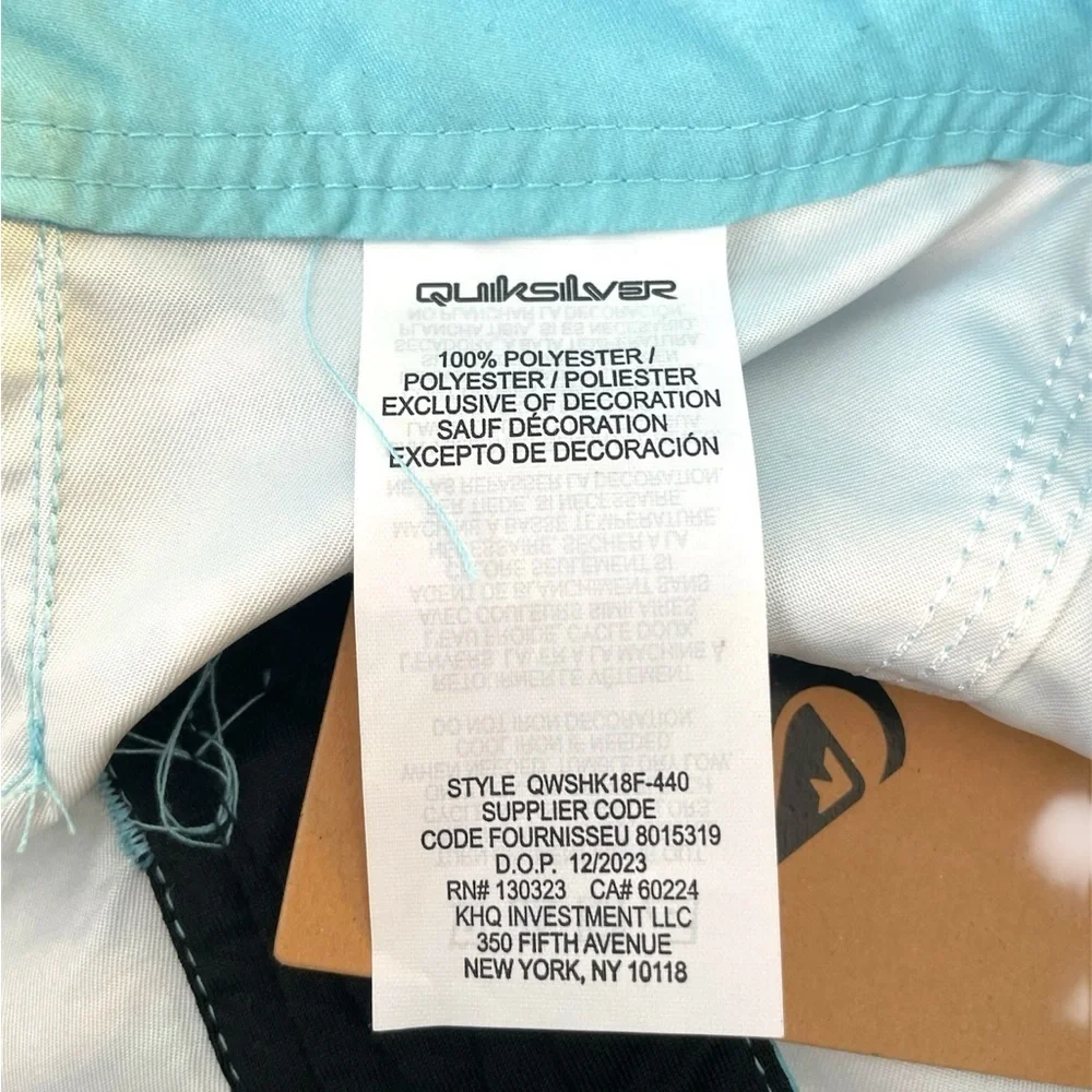 Quiksilver Blue and White Tie-Dye Swim Shorts